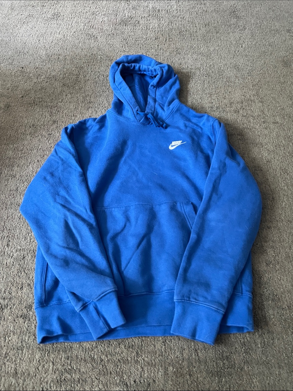Nike Royal Blue Pullover Hoodie with White Swoosh